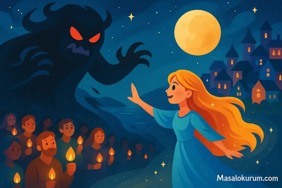 Ay Işığındaki Şehir Masalı Masaldan bir sahne.