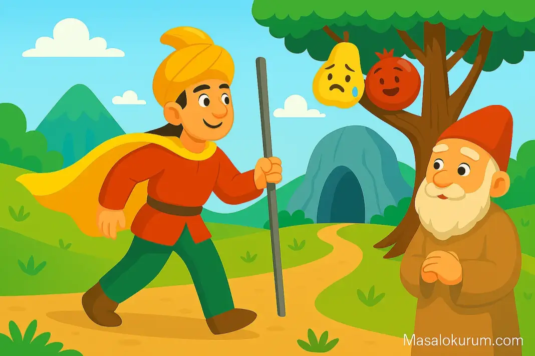 Ağlayan Ayva ile Gülen Nar Masalı Masaldan bir sahne.