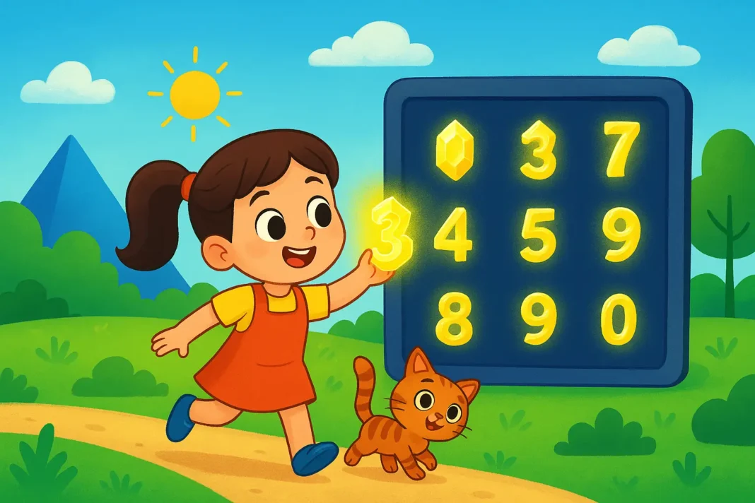 Matematiği eğlenceli hale getiren renkli masal illüstrasyonu.